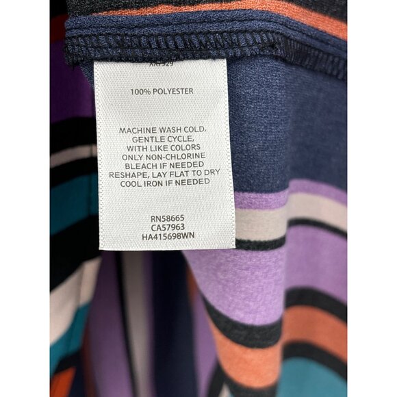 Halogen Mock Neck Long Sleeve Blouse Striped Purple Multi-Color 1X NEW - Picture 4 of 5